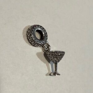 Pandora Silver Champagne Glass Dangle Charm